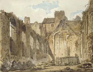 Le rovine della cappella nel Savoy Palace, Londra, c.1795-96